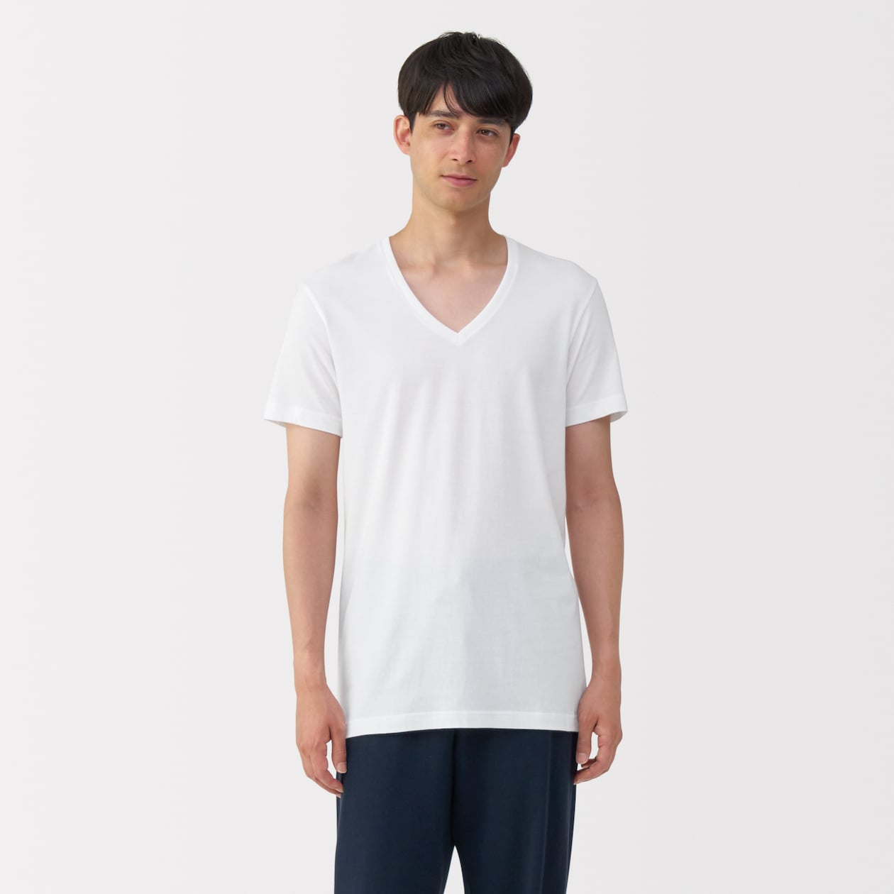 紳士　脇に縫い目のない　２枚組　Ｖネック半袖Ｔシャツ