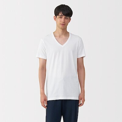 紳士　脇に縫い目のない　２枚組　Ｖネック半袖Ｔシャツ