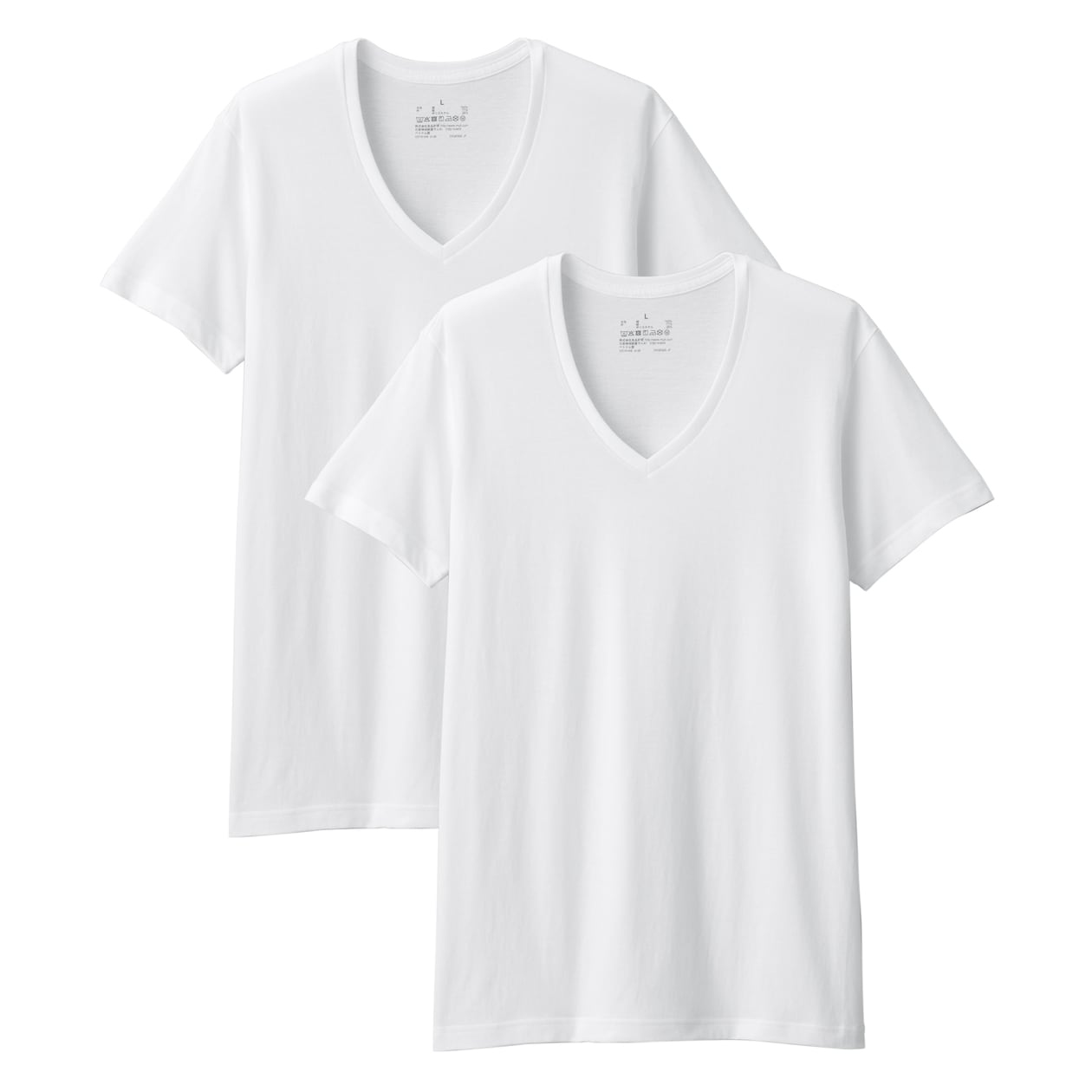 紳士　脇に縫い目のない　２枚組　Ｖネック半袖Ｔシャツ