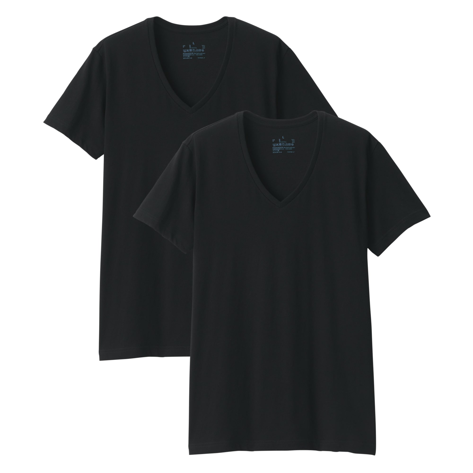 紳士 脇に縫い目のない 2枚組 Vネック半袖Tシャツ | 無印良品