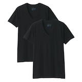 紳士　脇に縫い目のない　２枚組　Ｖネック半袖Ｔシャツ