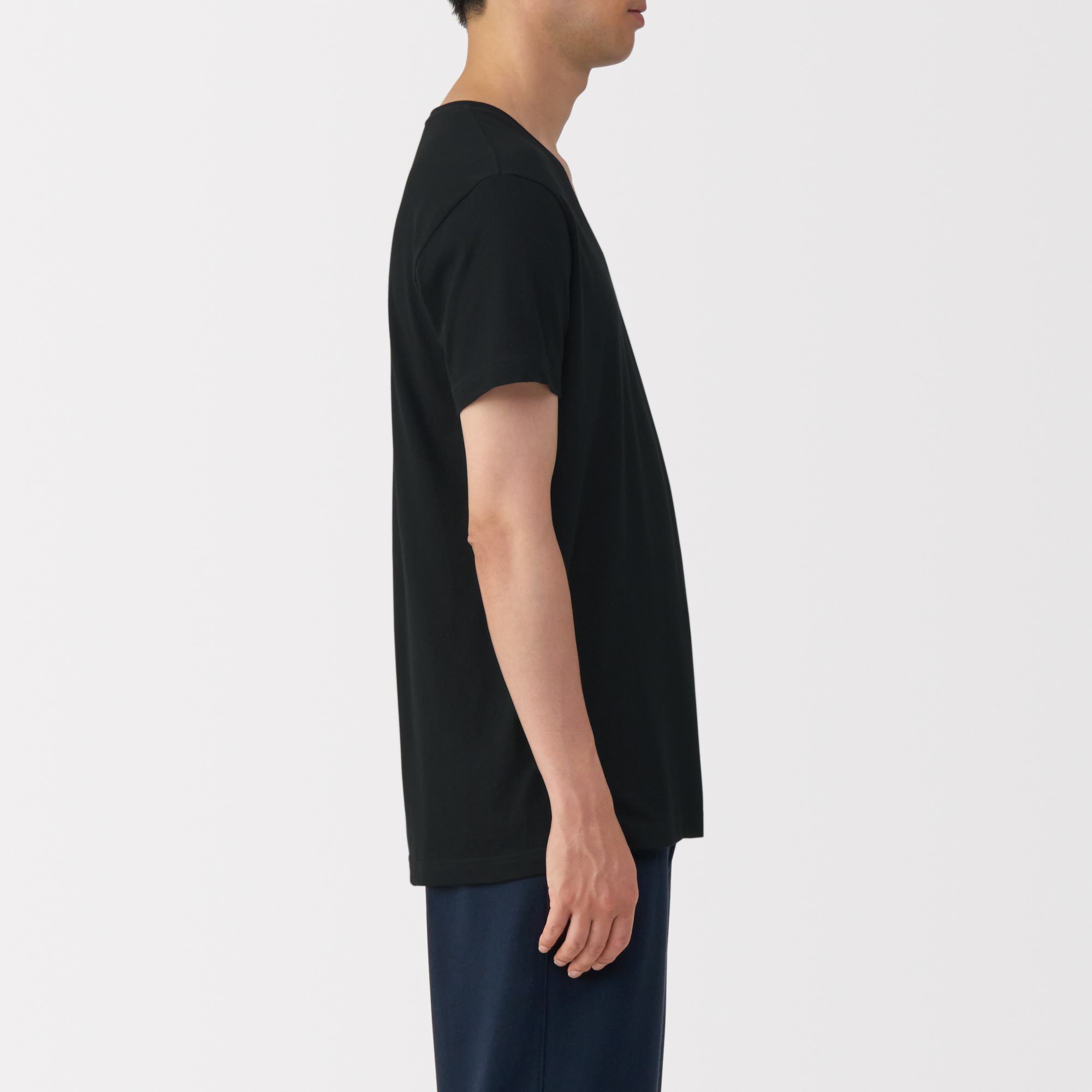 紳士 脇に縫い目のない 2枚組 Vネック半袖Tシャツ | 無印良品