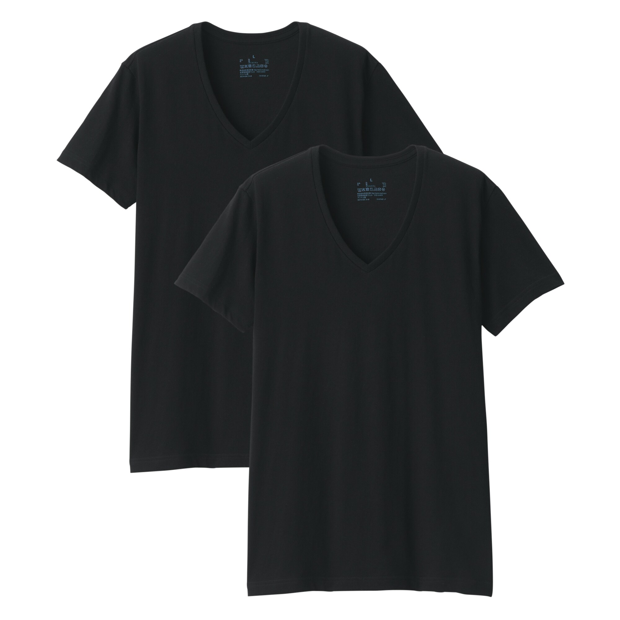 紳士　脇に縫い目のない　２枚組　Ｖネック半袖Ｔシャツ