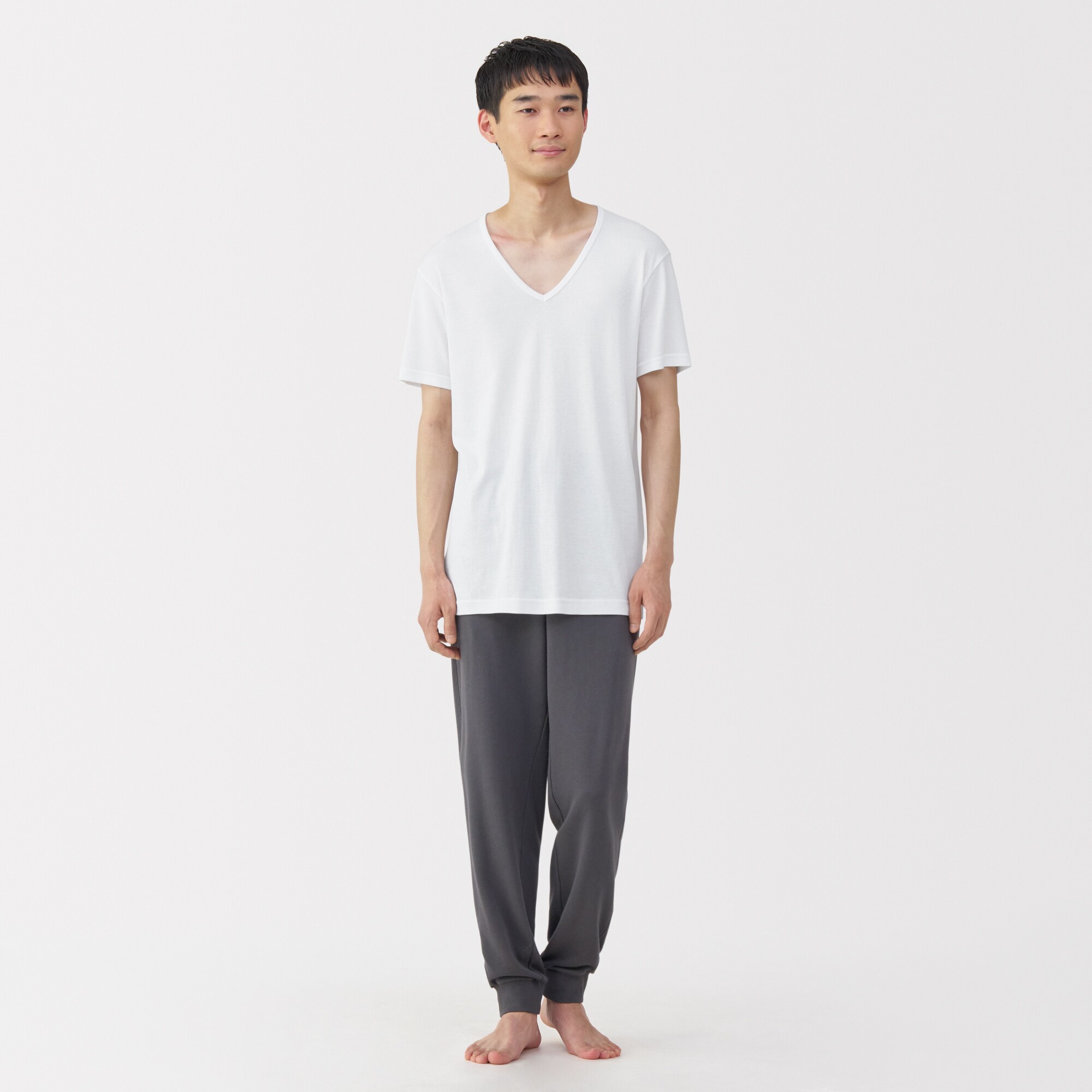 紳士　さらっと綿　Ｖネック半袖Ｔシャツ