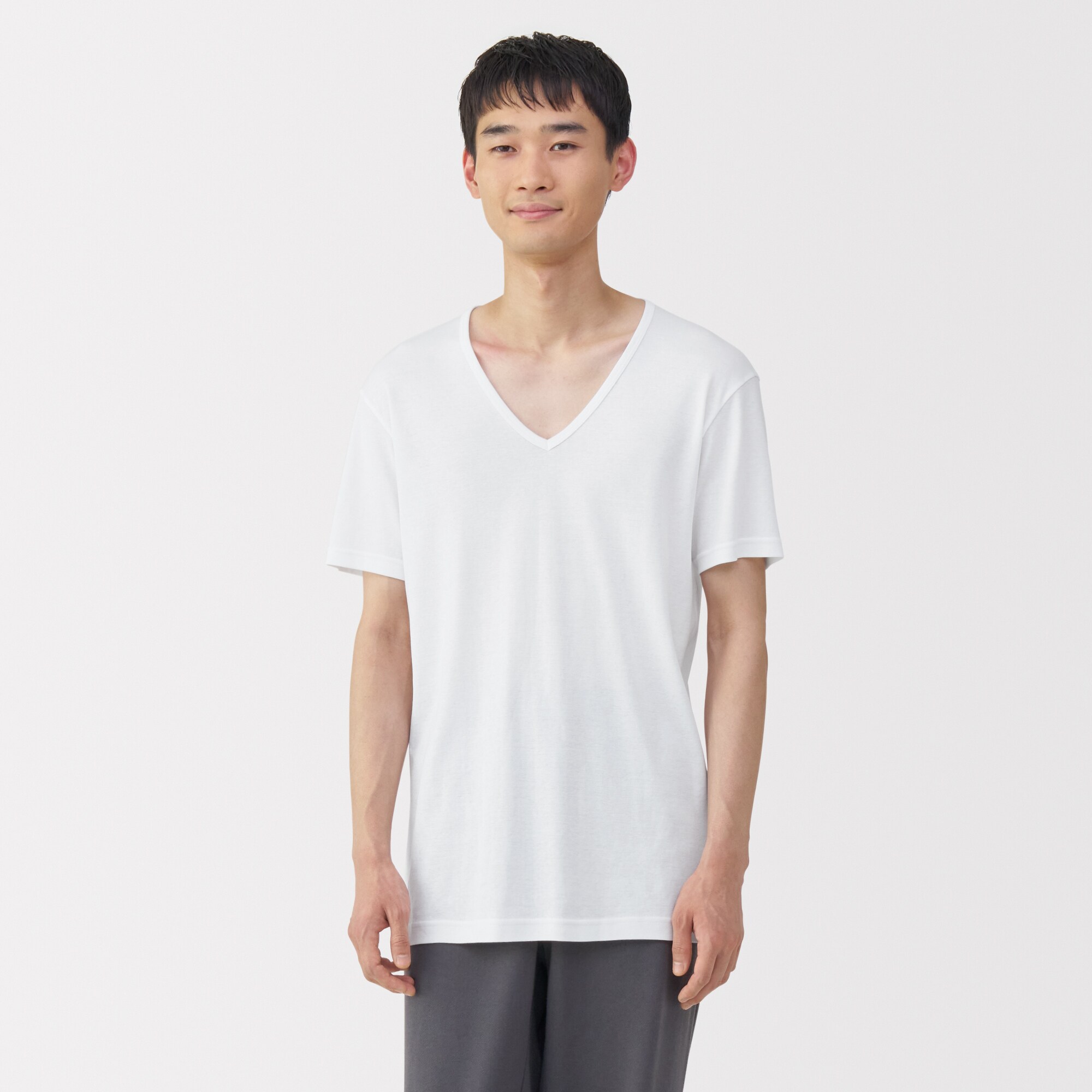 紳士　さらっと綿　Ｖネック半袖Ｔシャツ