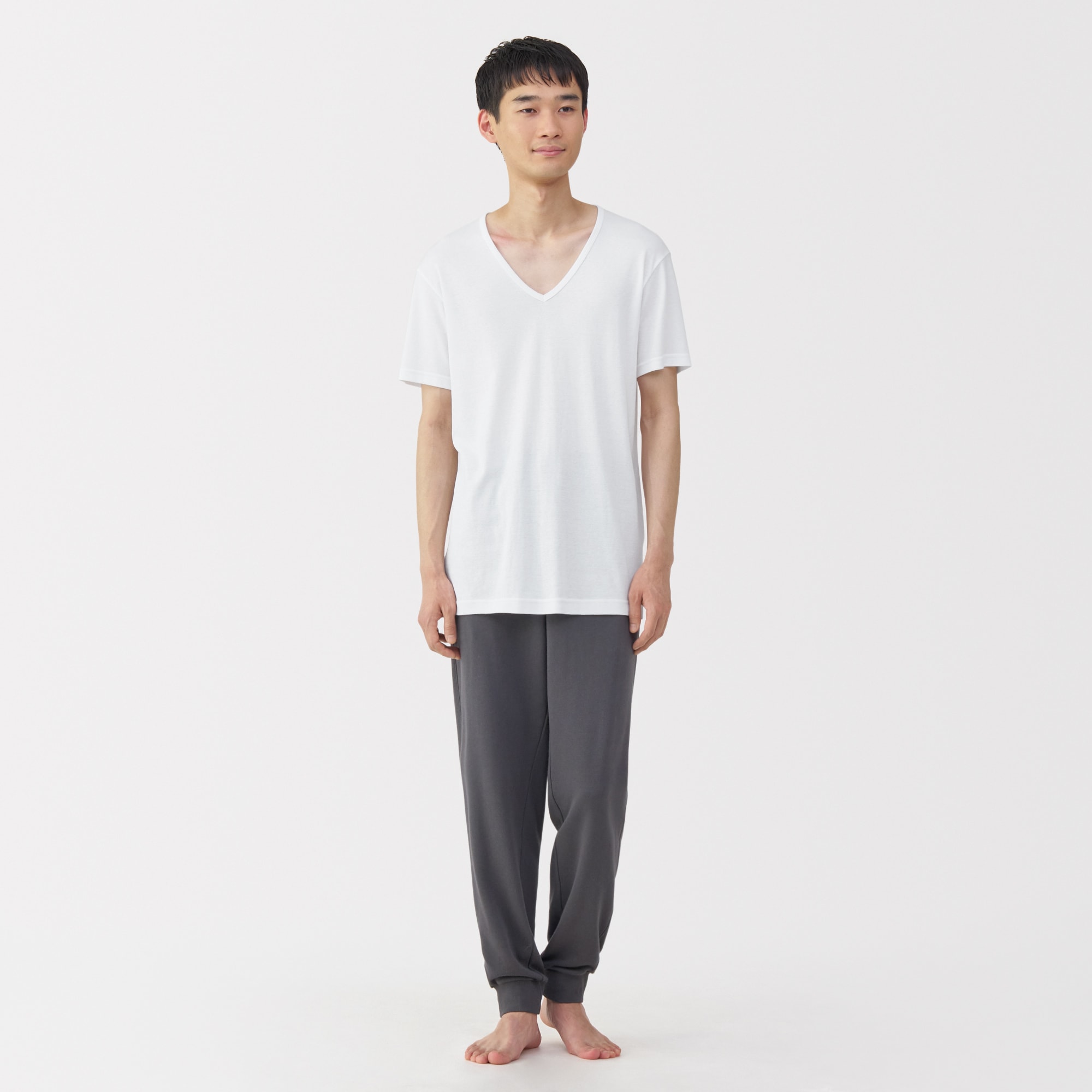 紳士　さらっと綿　Ｖネック半袖Ｔシャツ