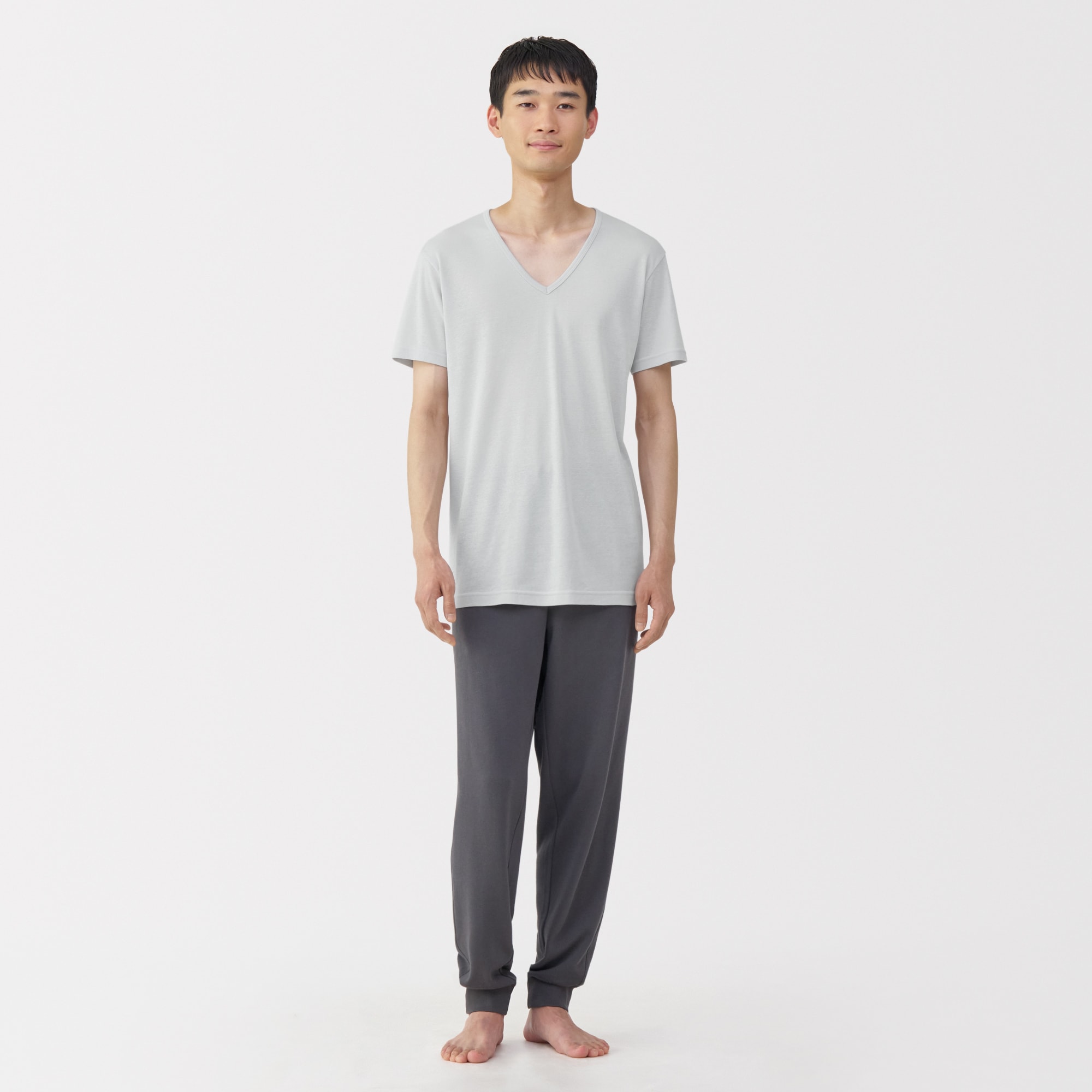 紳士　さらっと綿　Ｖネック半袖Ｔシャツ