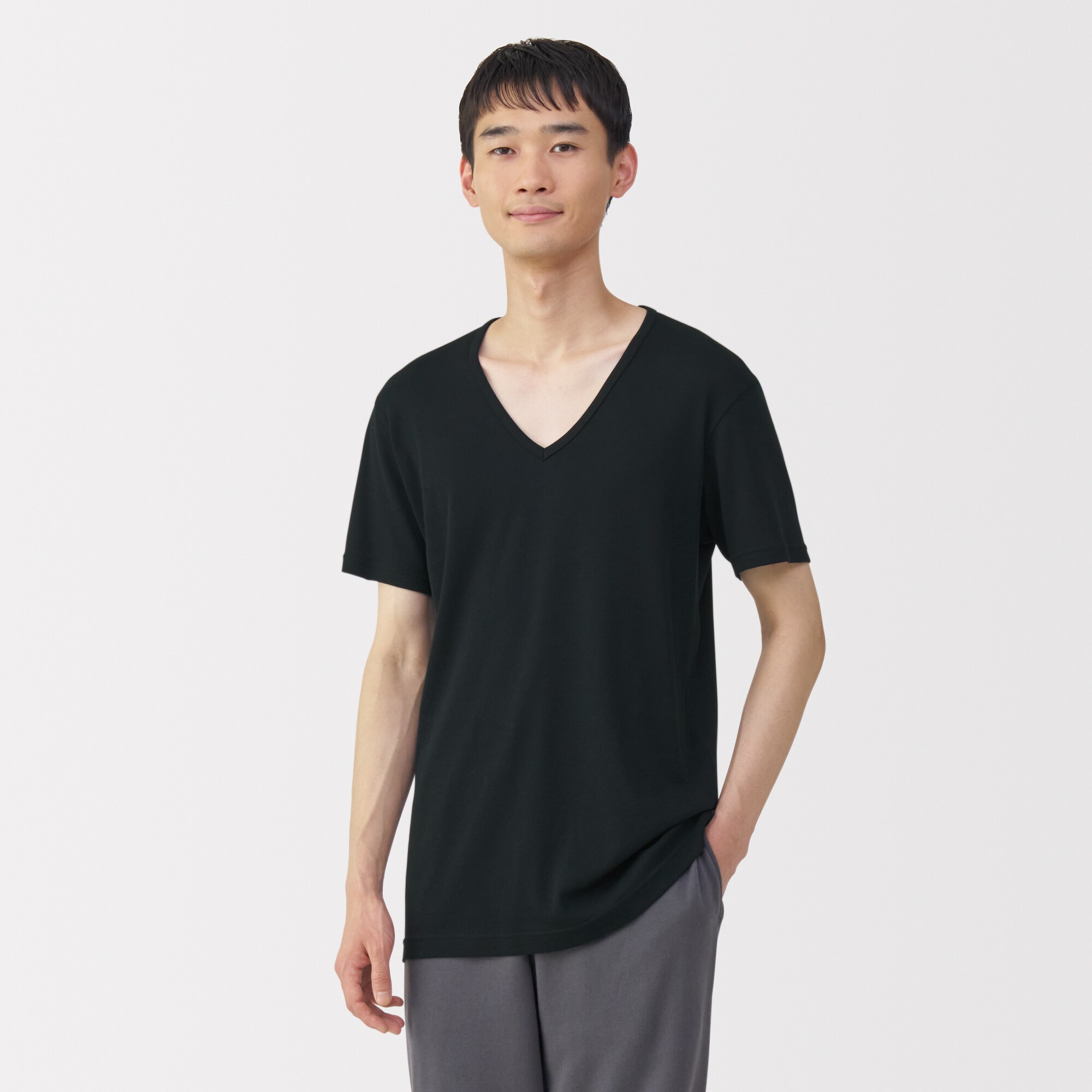 紳士　さらっと綿　Ｖネック半袖Ｔシャツ