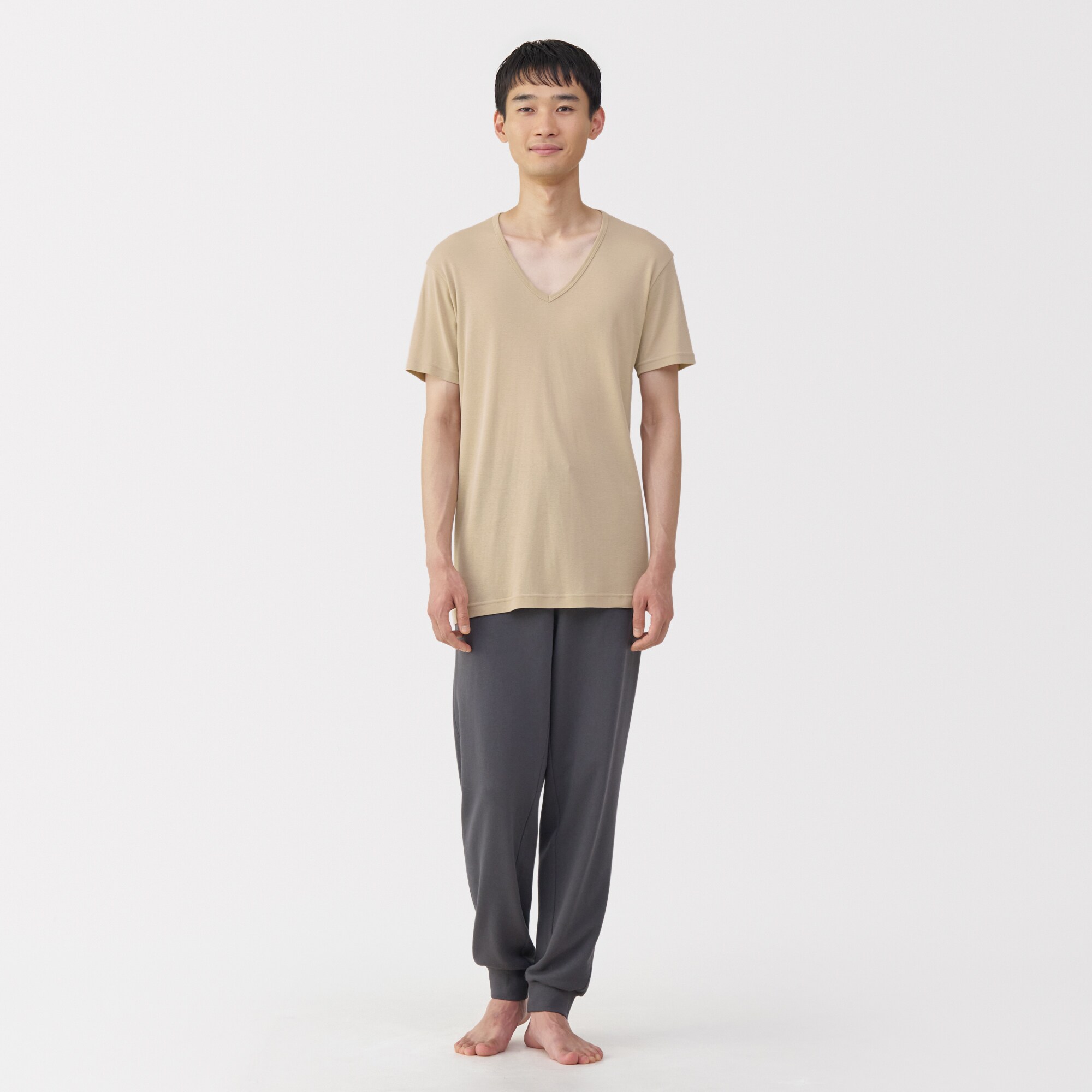 紳士　さらっと綿　Ｖネック半袖Ｔシャツ