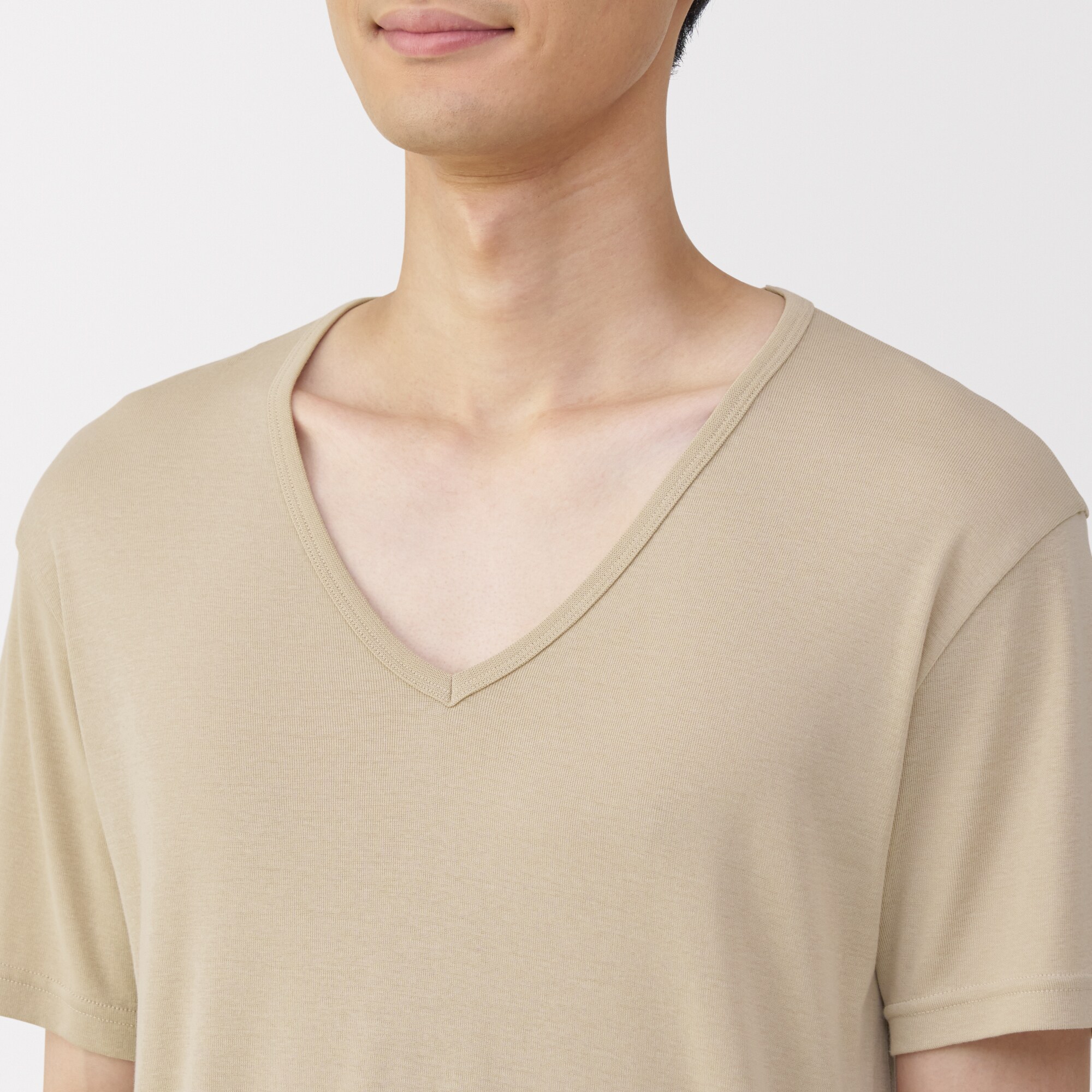 紳士　さらっと綿　Ｖネック半袖Ｔシャツ