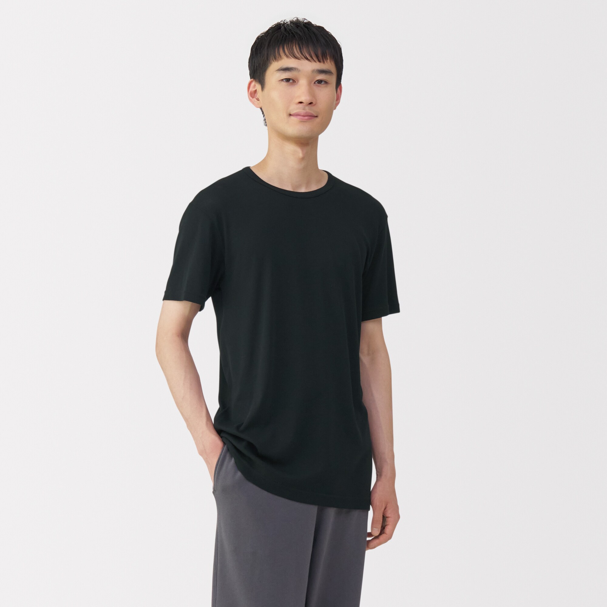 紳士　さらっと綿　クルーネック半袖Ｔシャツ