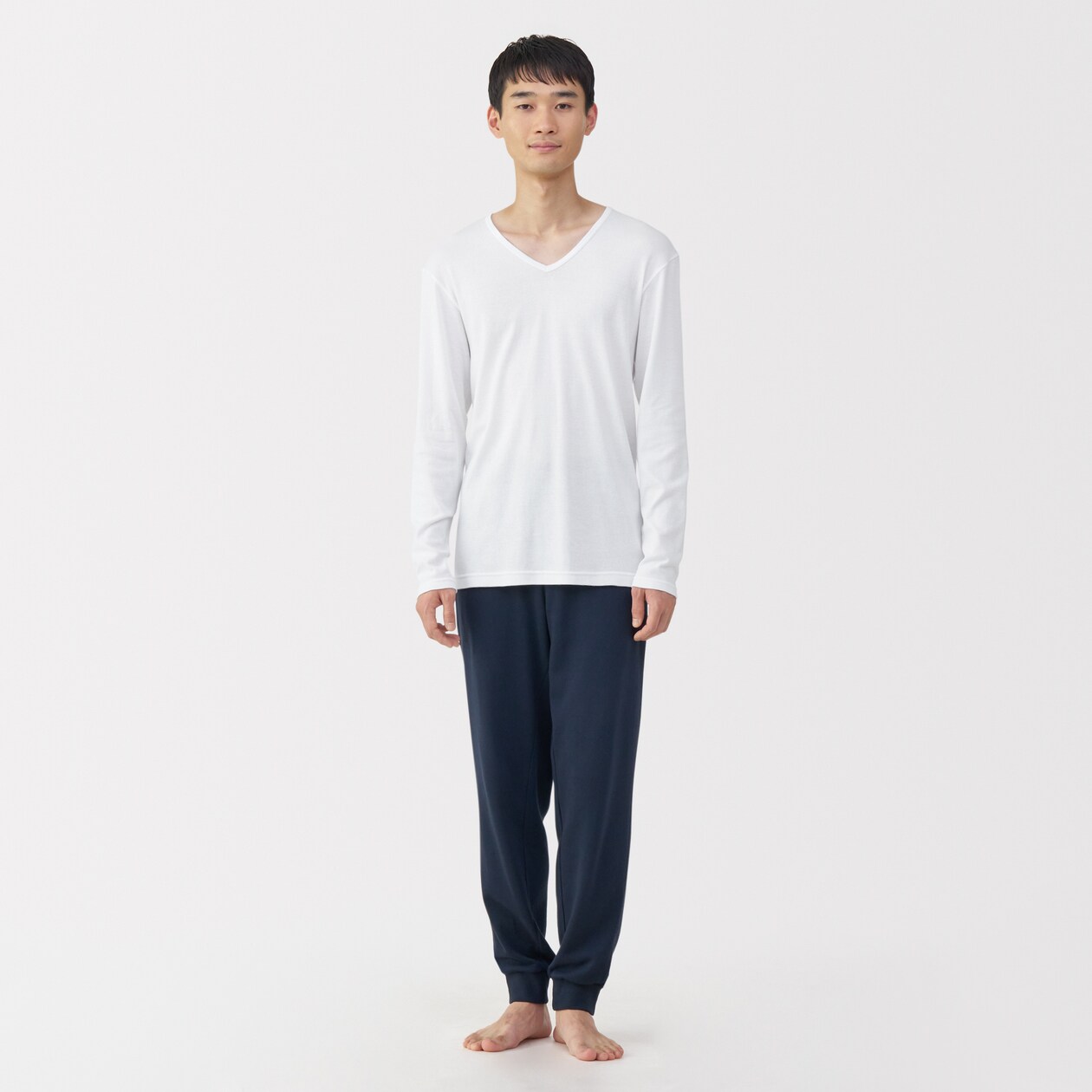 紳士　あったか綿　Ｖネック長袖Ｔシャツ