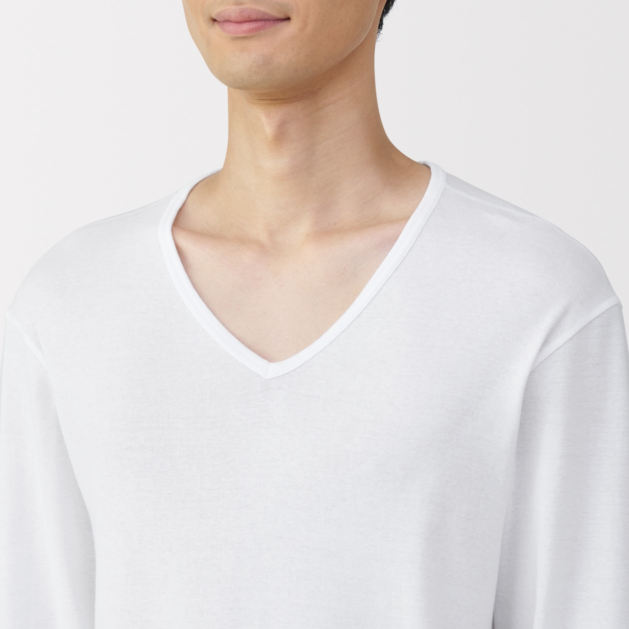 紳士　あったか綿　Ｖネック長袖Ｔシャツ