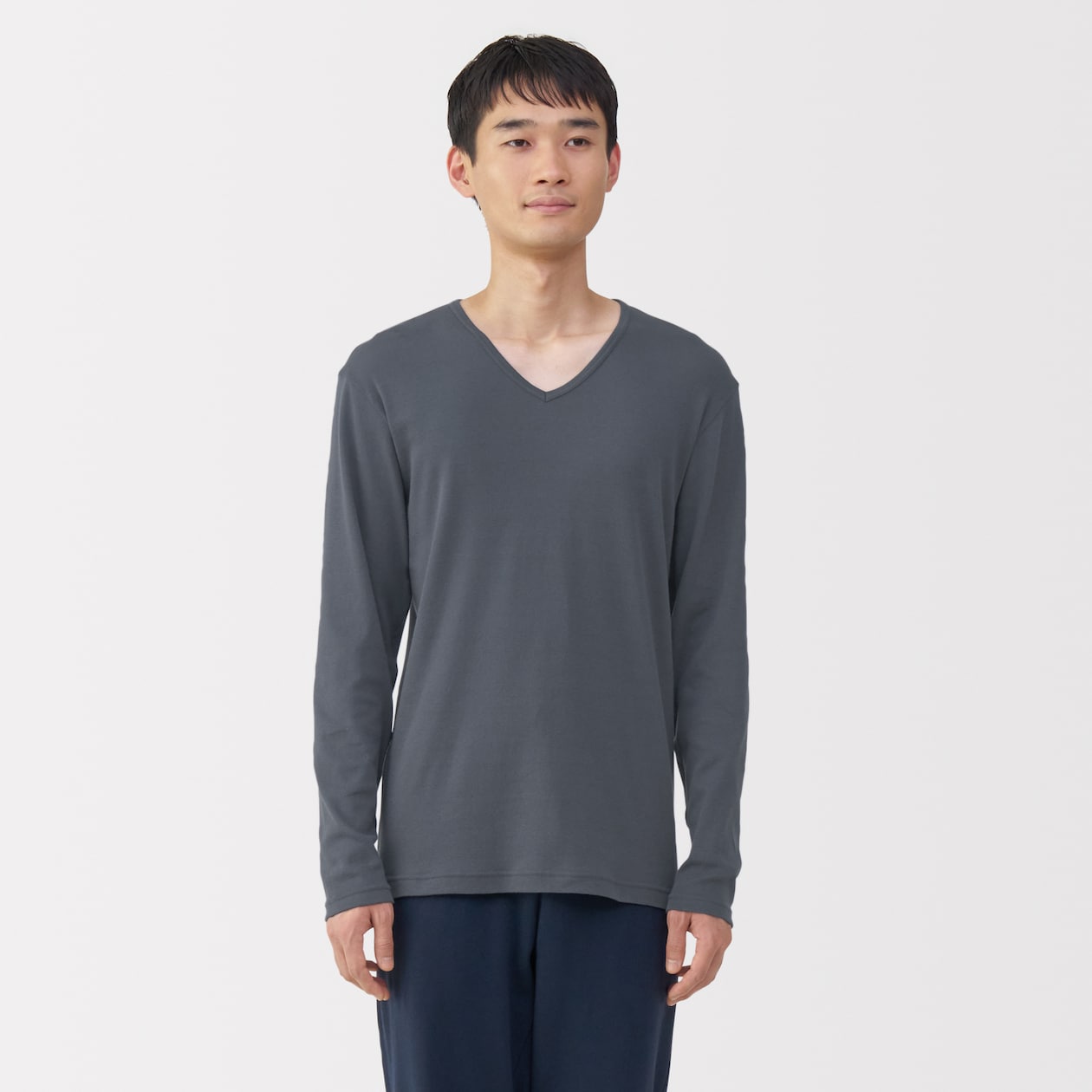 紳士　あったか綿　Ｖネック長袖Ｔシャツ