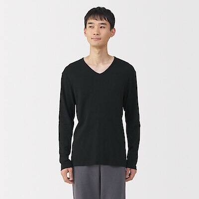 【９月１５日順次発売予定】紳士　あったか綿　Ｖネック長袖Ｔシャツ