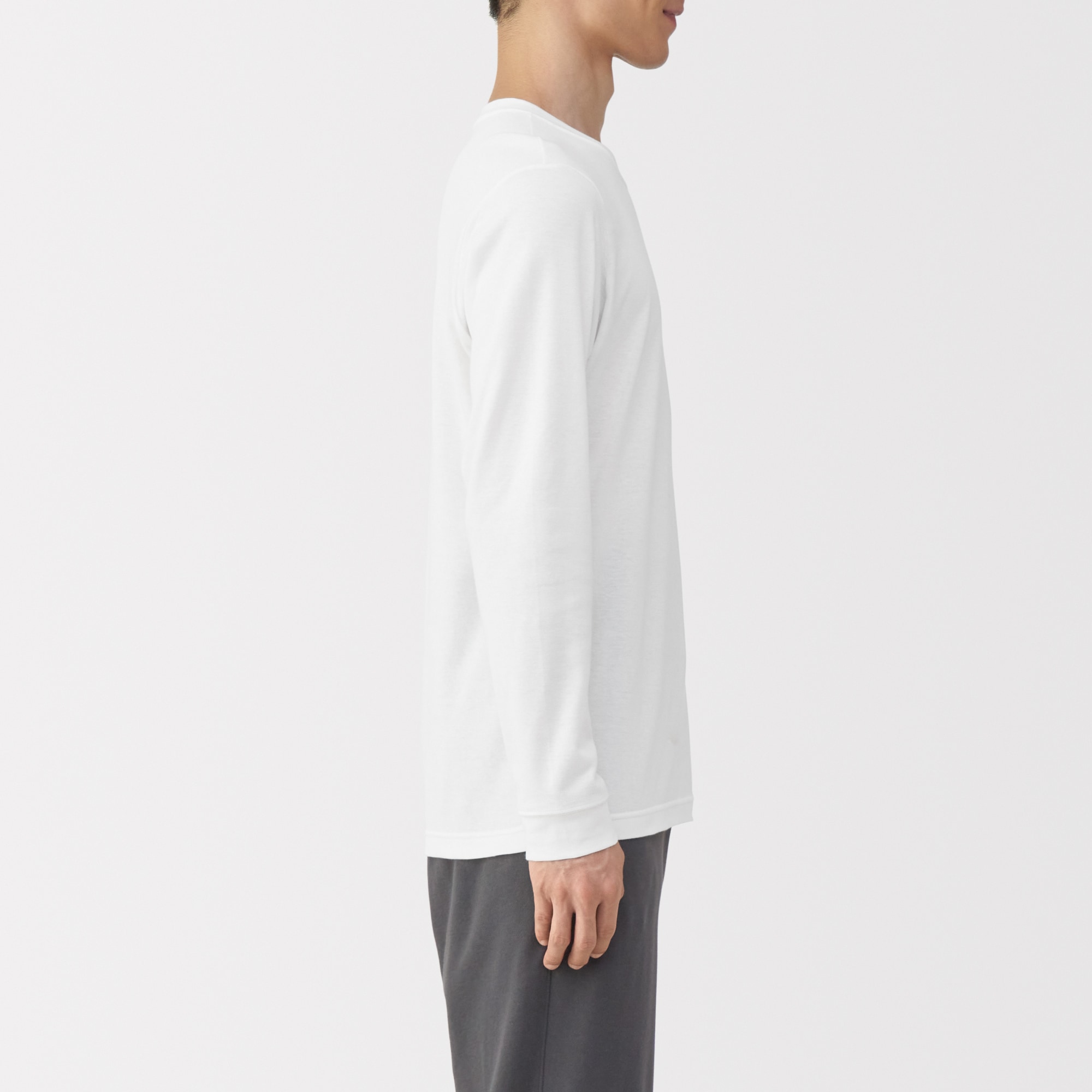 紳士　あったか綿　厚手　クルーネック長袖Ｔシャツ