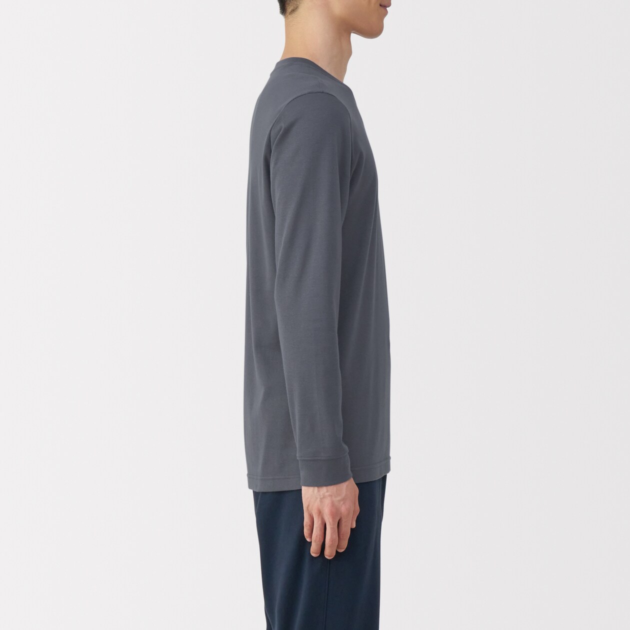 紳士　あったか綿　厚手　クルーネック長袖Ｔシャツ