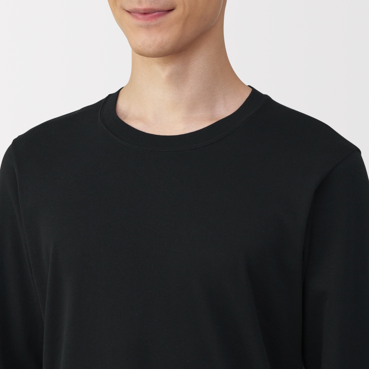 紳士　あったか綿　厚手　クルーネック長袖Ｔシャツ