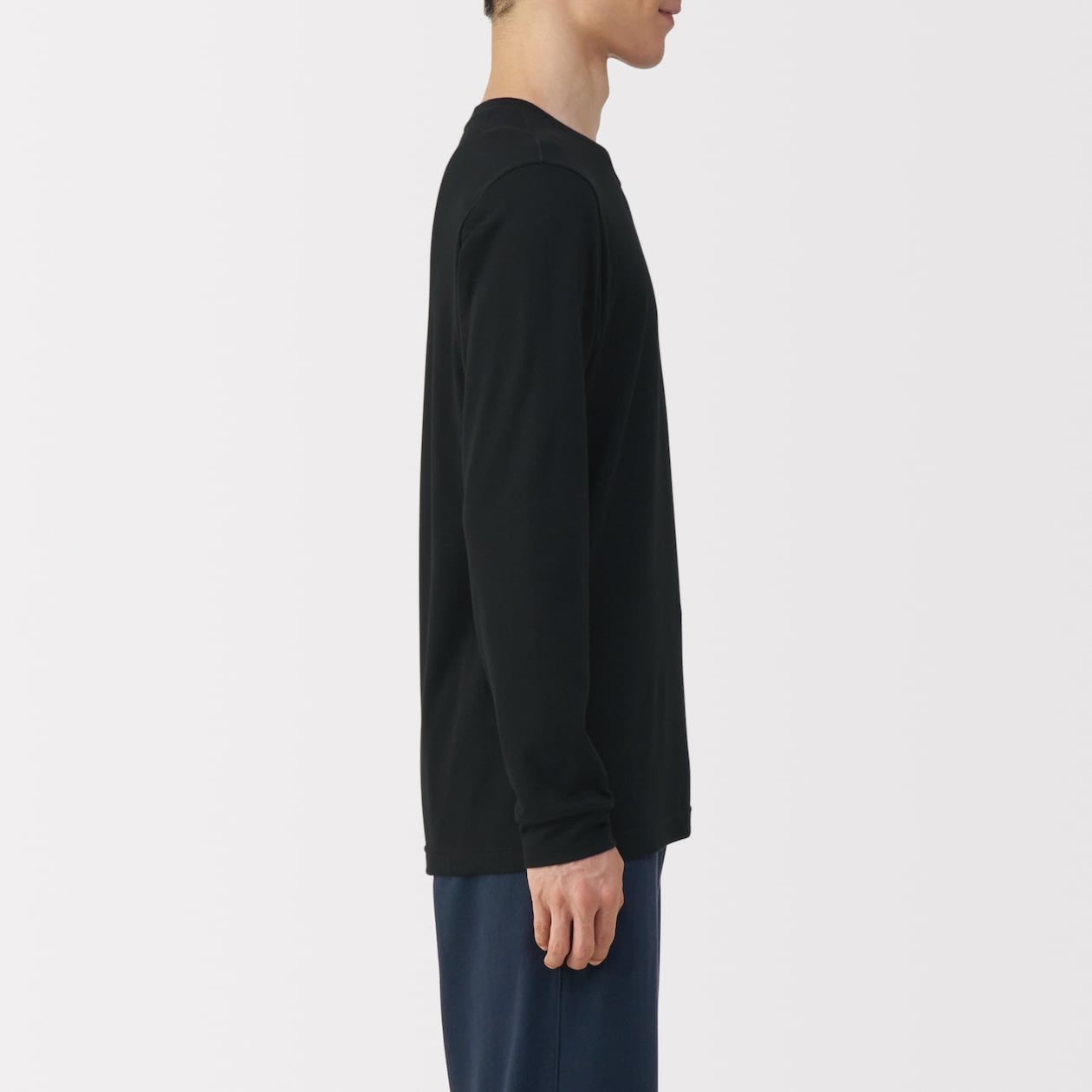 紳士　あったか綿　厚手　クルーネック長袖Ｔシャツ