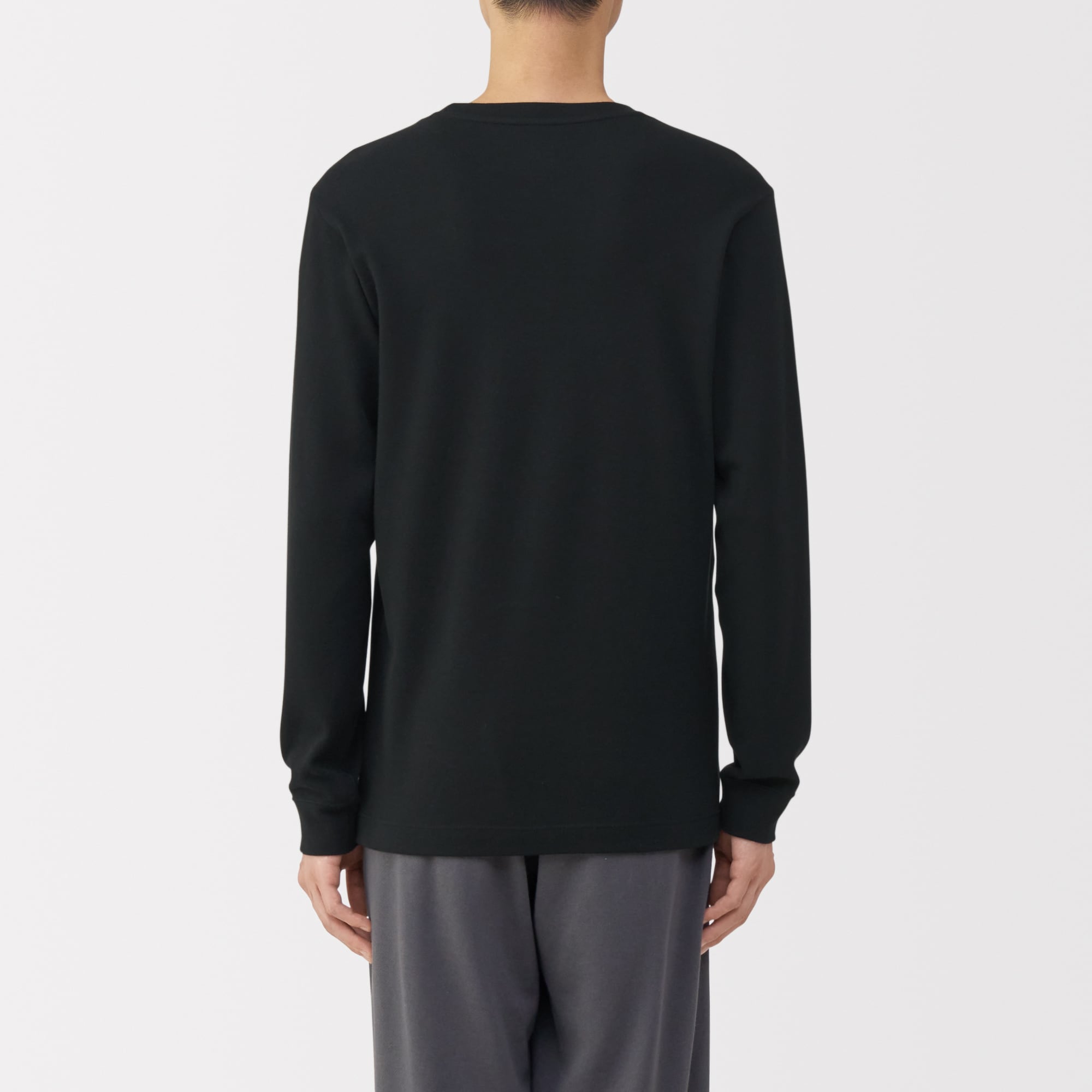 紳士　あったか綿　ウールクルーネック長袖Ｔシャツ