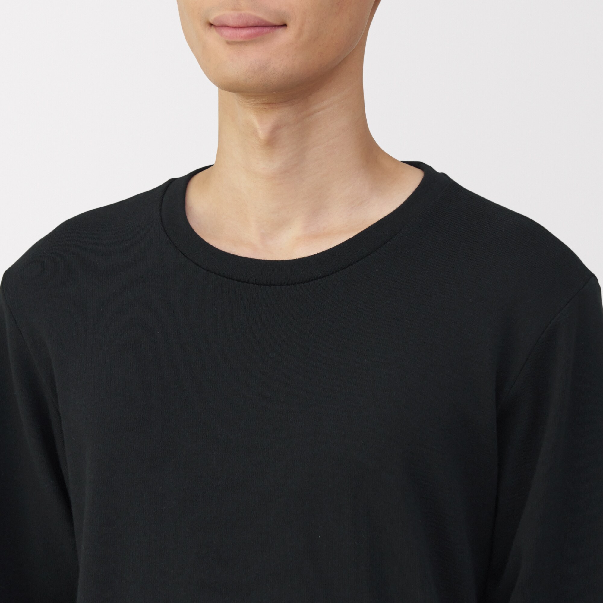 紳士　あったか綿　ウールクルーネック長袖Ｔシャツ