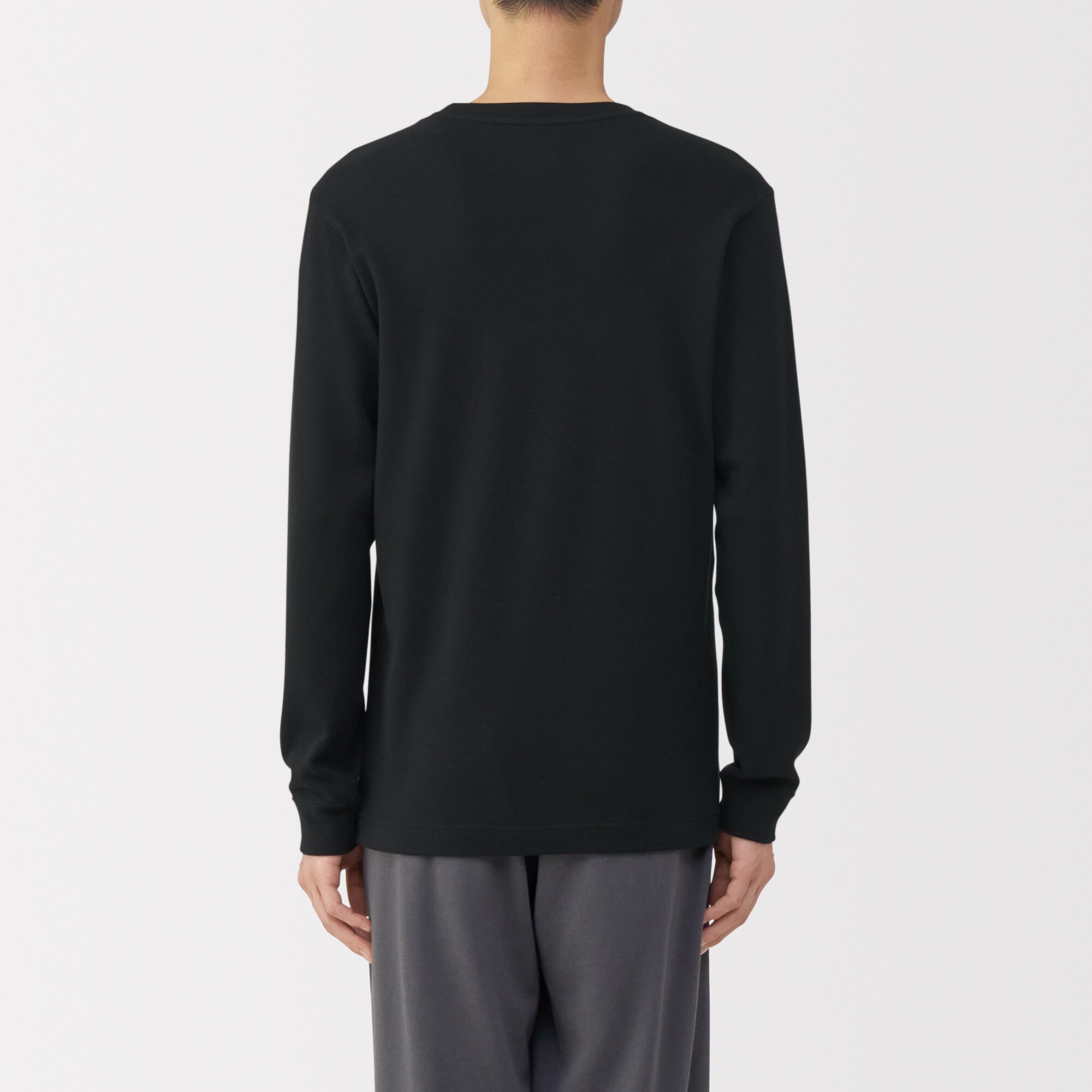 紳士　あったか綿　ウールクルーネック長袖Ｔシャツ