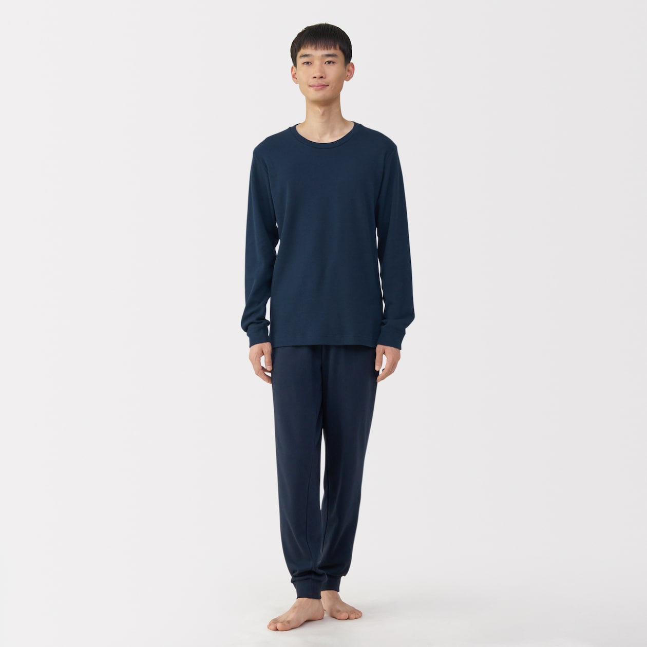 紳士　あったか綿　ウールクルーネック長袖Ｔシャツ