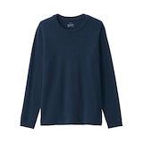 紳士　あったか綿　ウールクルーネック長袖Ｔシャツ