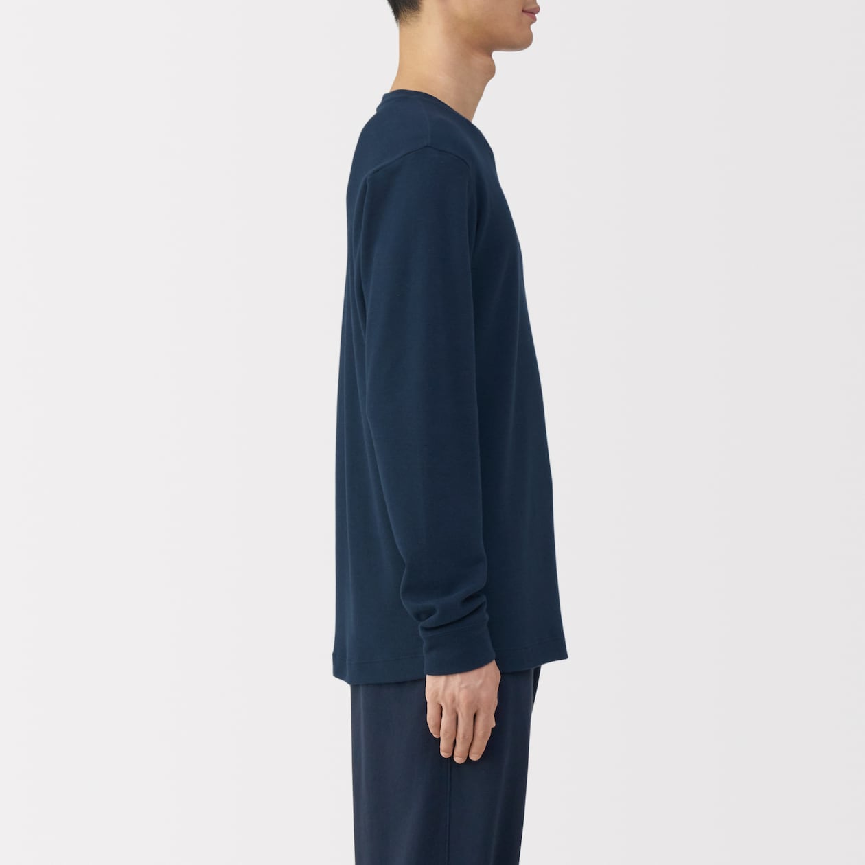 紳士　あったか綿　ウールクルーネック長袖Ｔシャツ
