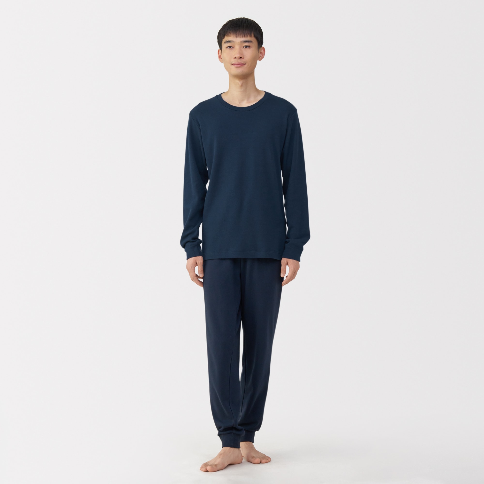 紳士　あったか綿　ウールクルーネック長袖Ｔシャツ