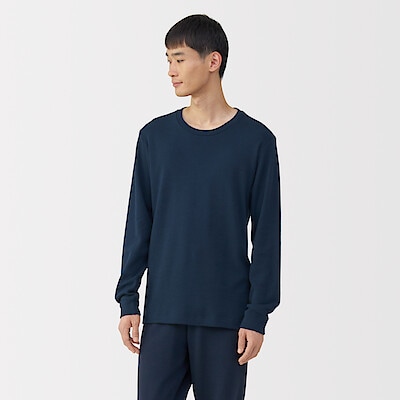 【９月１５日順次発売予定】紳士　あったか綿　ウールクルーネック長袖Ｔシャツ