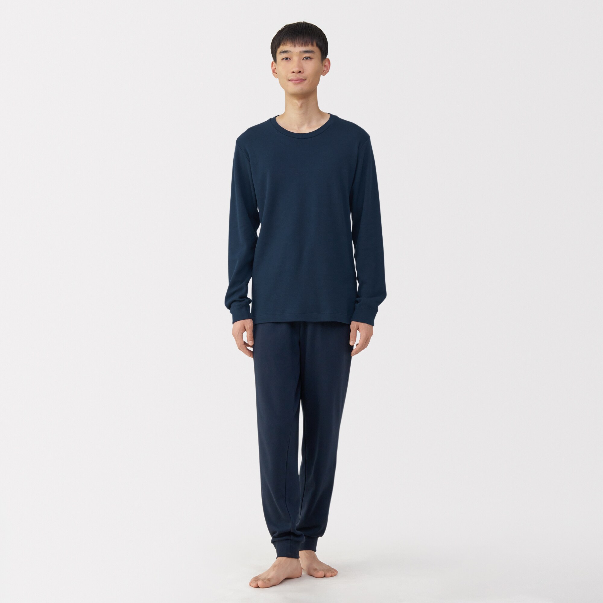 紳士　あったか綿　ウールクルーネック長袖Ｔシャツ