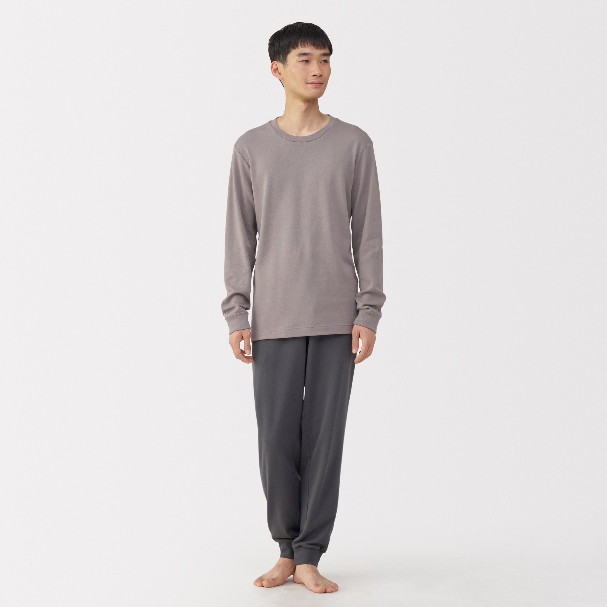 紳士　あったか綿　ウールクルーネック長袖Ｔシャツ