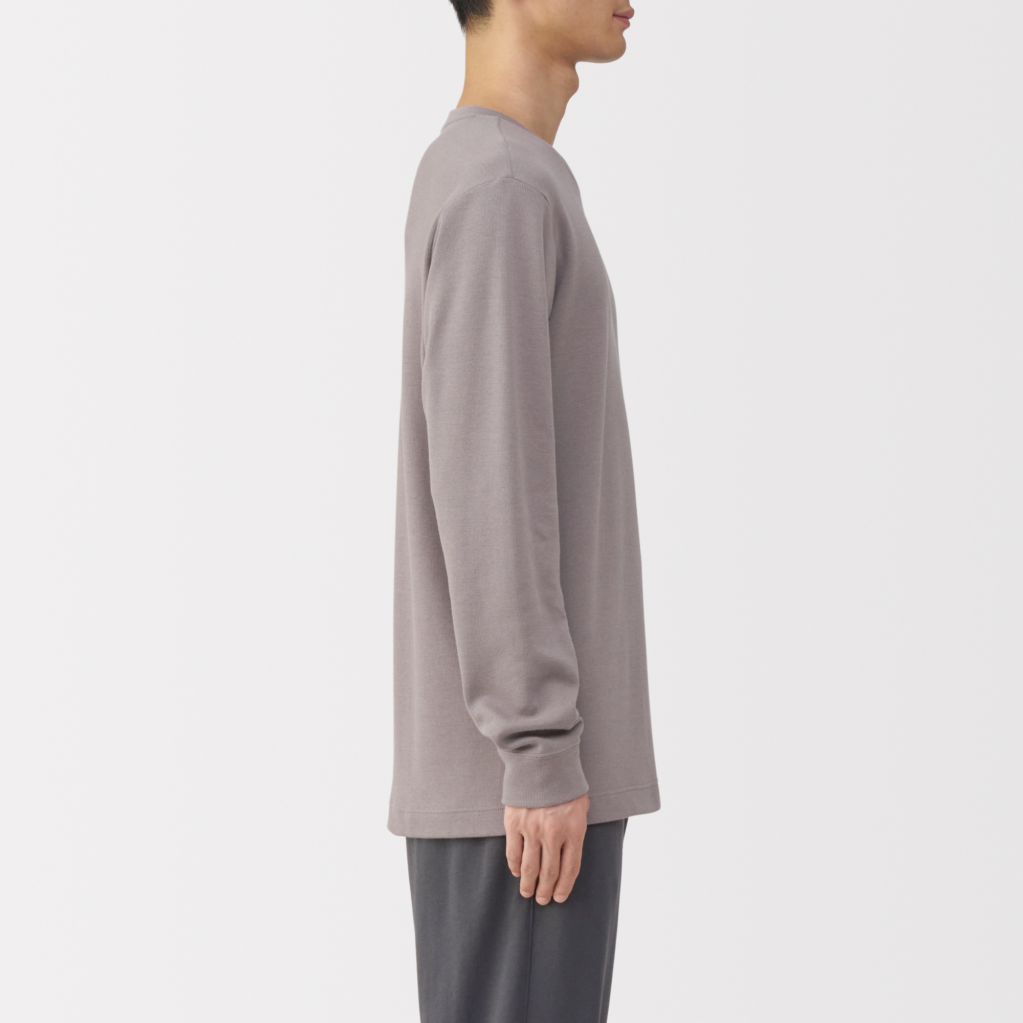 紳士　あったか綿　ウールクルーネック長袖Ｔシャツ