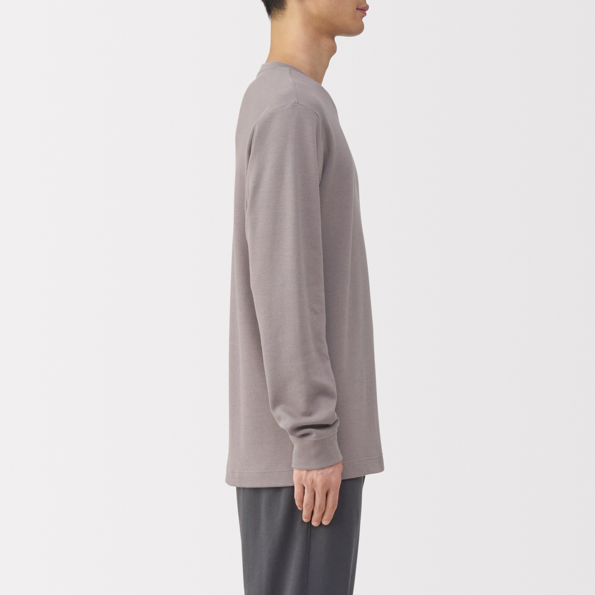 紳士　あったか綿　ウールクルーネック長袖Ｔシャツ