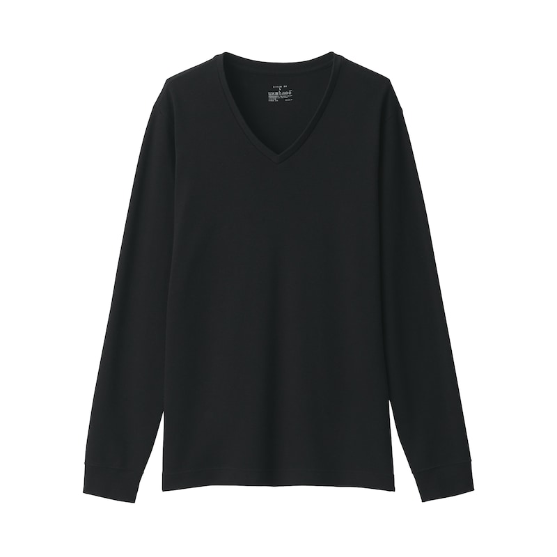 紳士　あったか綿　ウールＶネック長袖Ｔシャツ