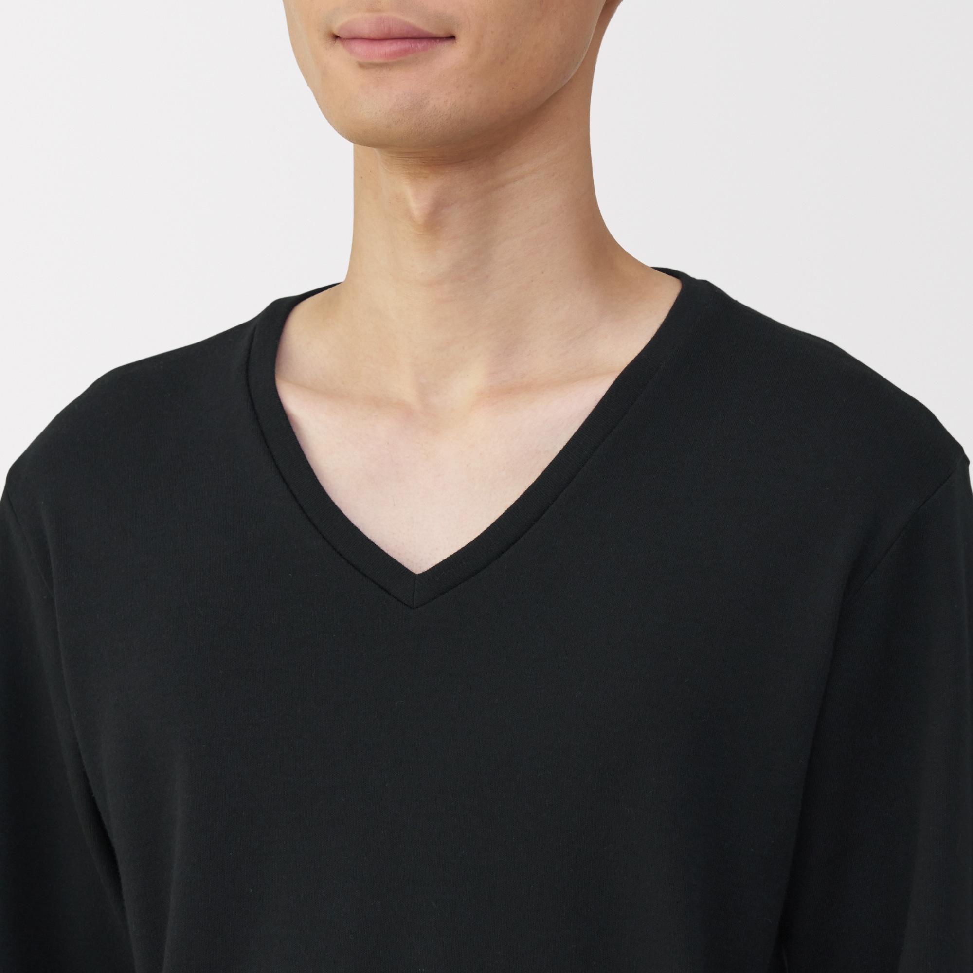 紳士　あったか綿　ウールＶネック長袖Ｔシャツ