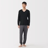 紳士　あったか綿　ウールＶネック長袖Ｔシャツ