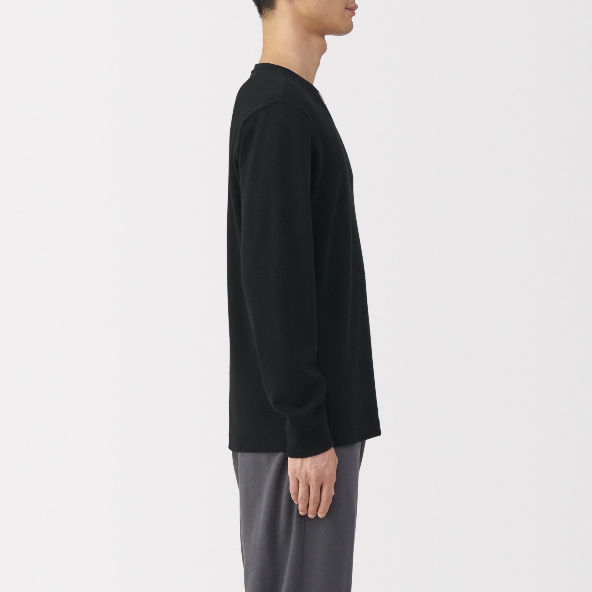 紳士　あったか綿　ウールＶネック長袖Ｔシャツ