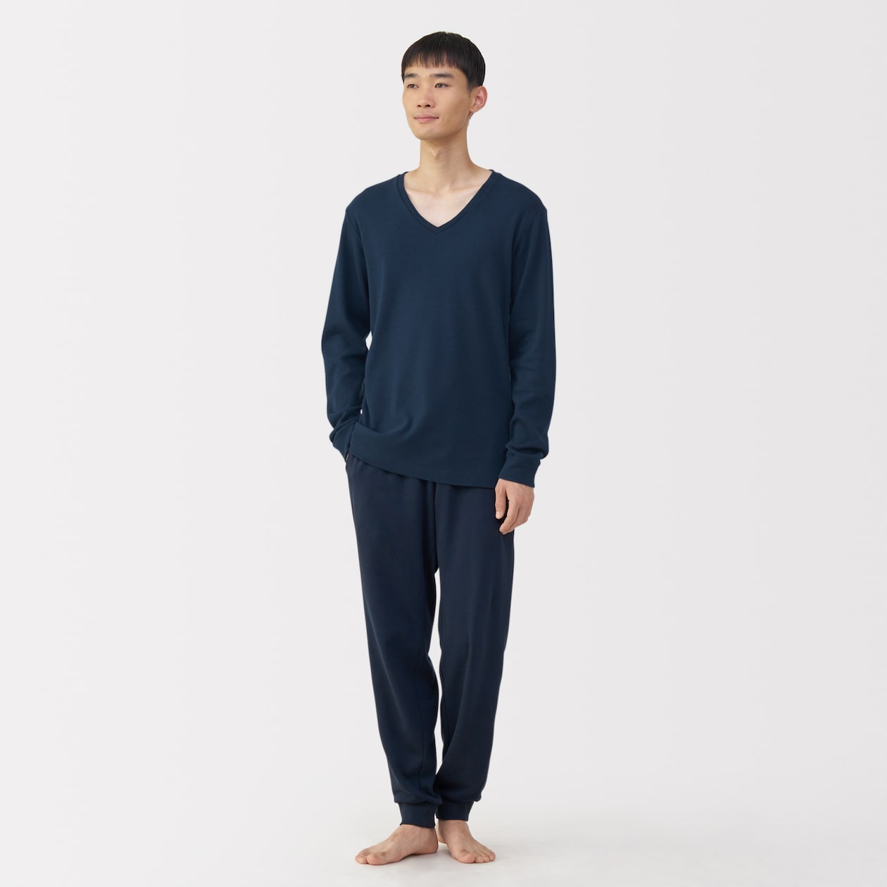 紳士　あったか綿　ウールＶネック長袖Ｔシャツ