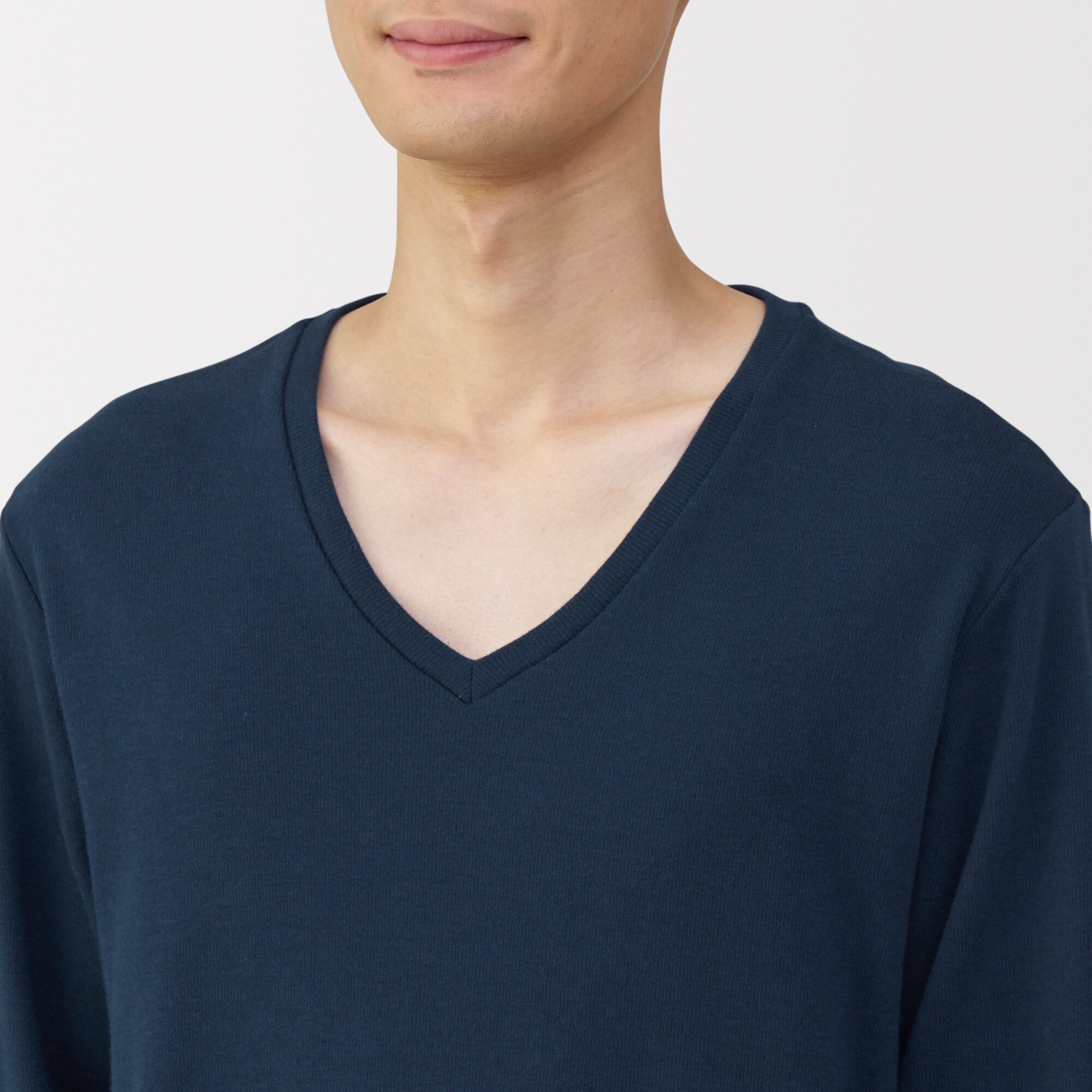 紳士　あったか綿　ウールＶネック長袖Ｔシャツ
