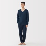 紳士　あったか綿　ウールＶネック長袖Ｔシャツ