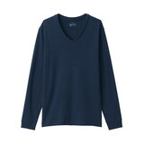 紳士　あったか綿　ウールＶネック長袖Ｔシャツ