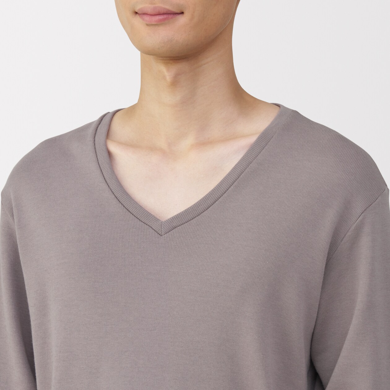 紳士　あったか綿　ウールＶネック長袖Ｔシャツ