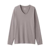 紳士　あったか綿　ウールＶネック長袖Ｔシャツ