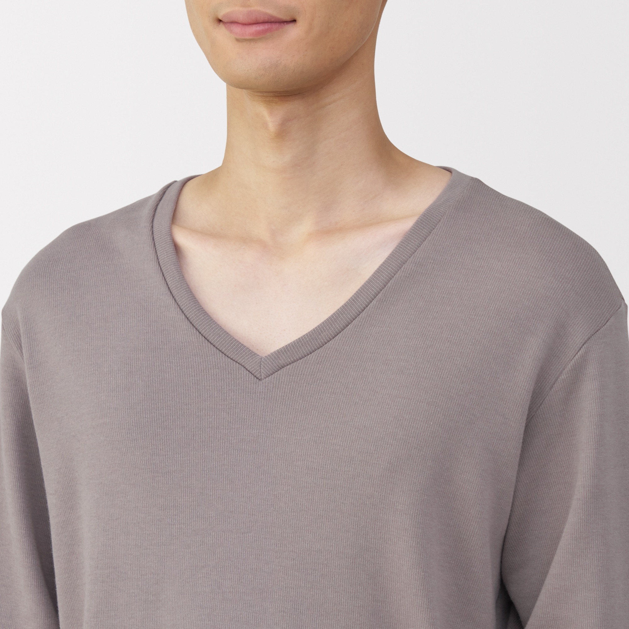 紳士　あったか綿　ウールＶネック長袖Ｔシャツ