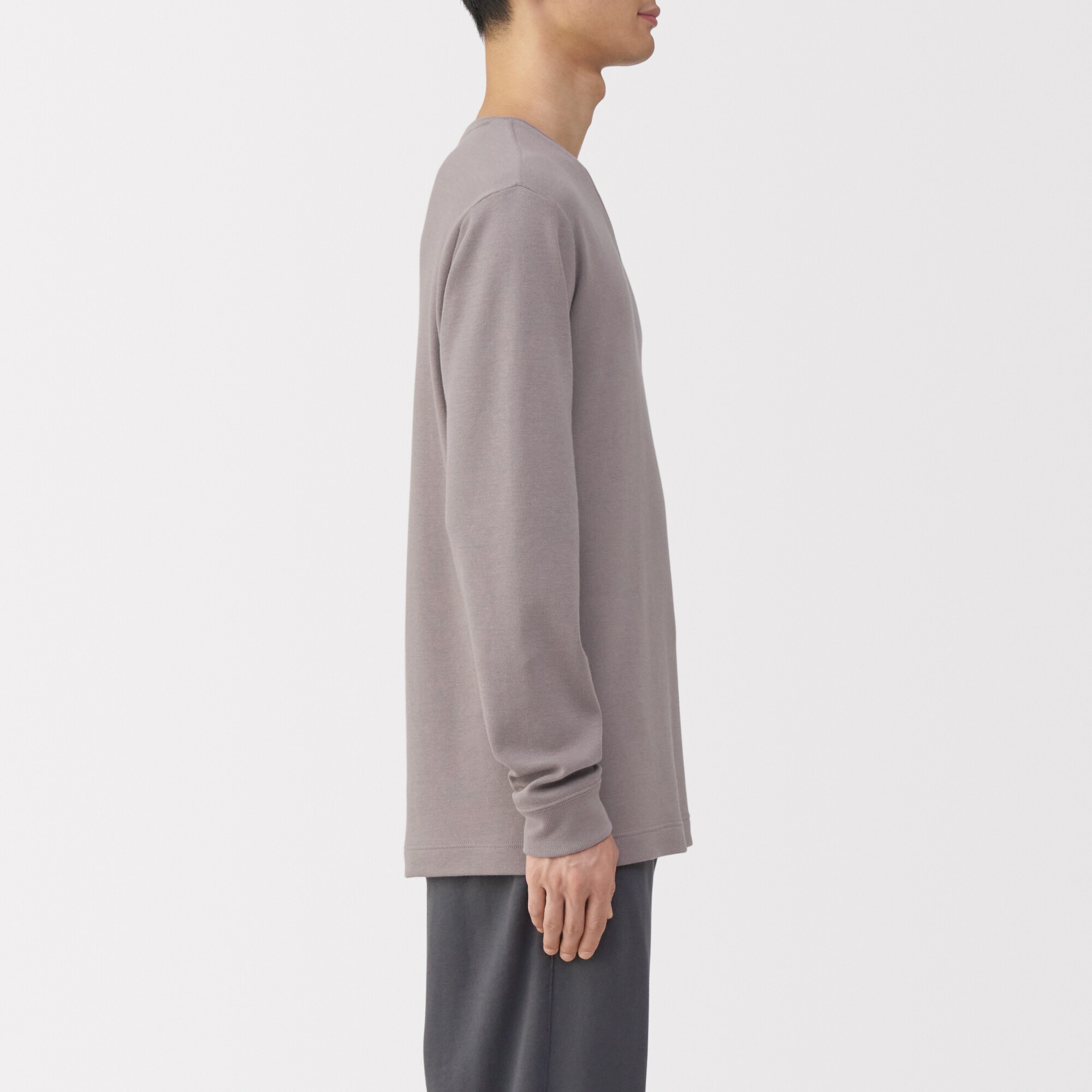 紳士 あったか綿 ウールVネック長袖Tシャツ | 無印良品