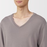 紳士　あったか綿　ウールＶネック長袖Ｔシャツ