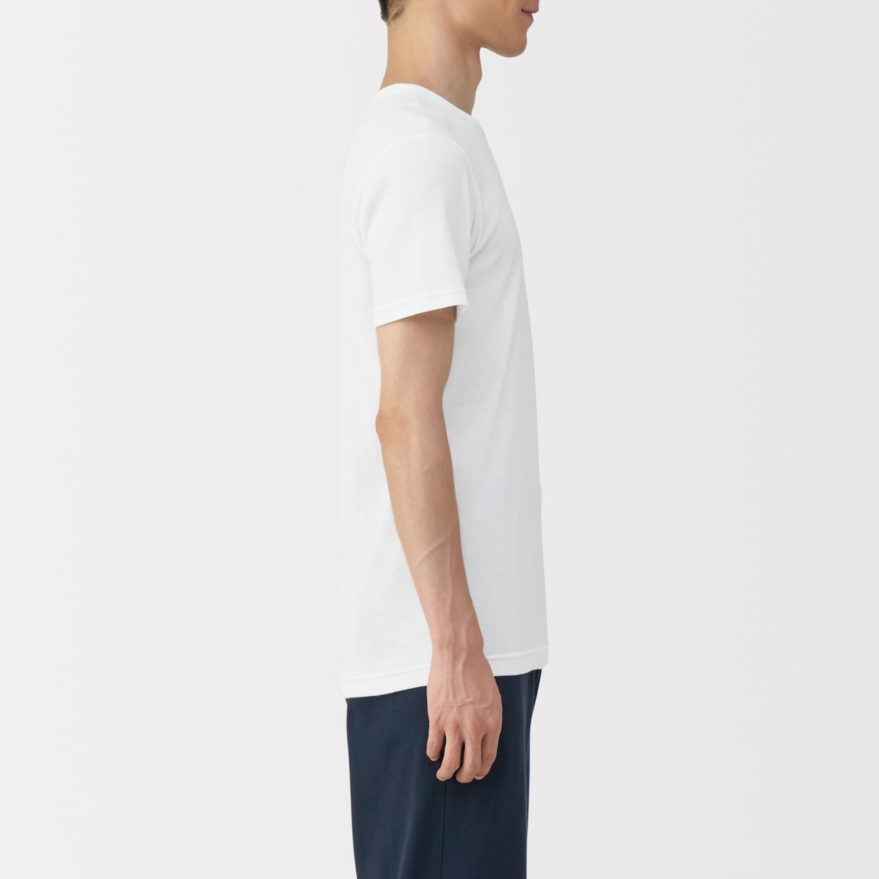 紳士　あったか綿　クルーネック半袖Ｔシャツ
