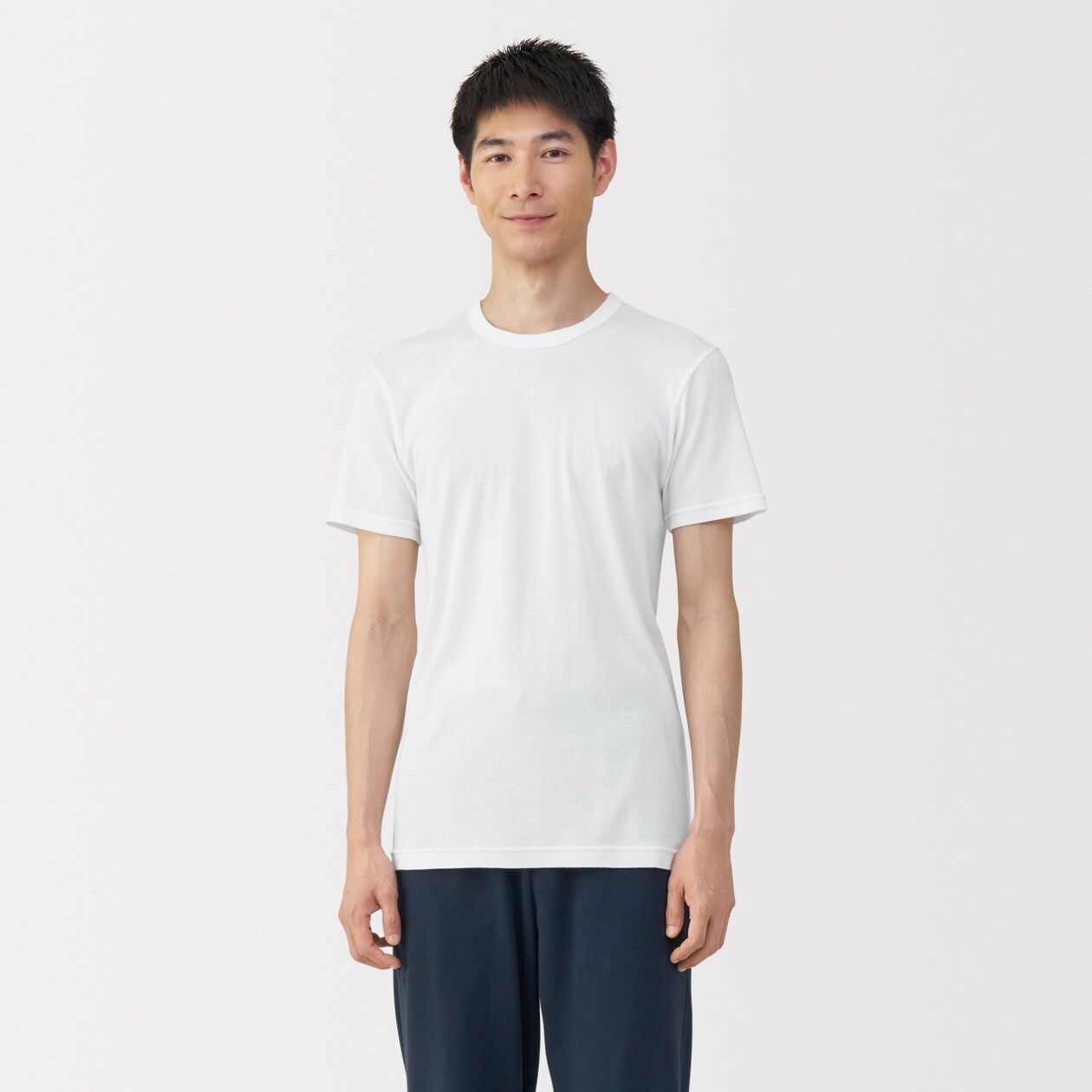 紳士　あったか綿　クルーネック半袖Ｔシャツ
